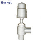 Pneumatic Stainless Steel Sanitary Thread Ends Right Angle Seat Valve With Stainless Steel Actuator