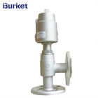 Pneumatic Stainless Steel Sanitary flange Right Angle Seat Valve With Stainless Steel Actuator