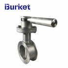 Manual Stepless adjustment stainless steel butterfly valve for dyeing,pettrochmical,food,drinks