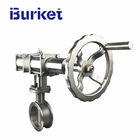 8in stainless steel pneumatic actuator manual Flow adjust Metal seal wafer  butterfly valve for dyeing machiine