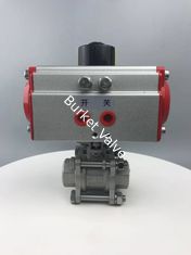 China 3 pcs thread end floating type stainless steel motorized pneumatic ball valves with actuator supplier