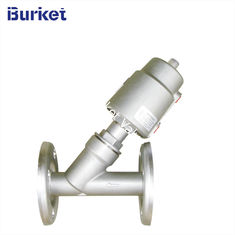 China Pneumatic Stainless Steel Flange Y-type Angle Seat Valve With Stainless Steel Actuator supplier