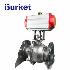 China XinYi 2 Way Stainless Steel PTFE Flanged Connection Pneumatic Actuated Ball Valve supplier