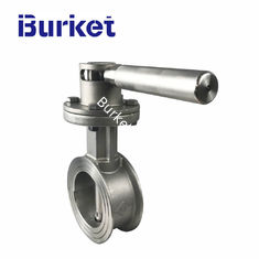 China Manual Stepless adjustment stainless steel butterfly valve for dyeing,pettrochmical,food,drinks supplier