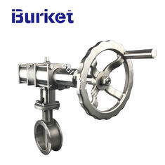China 6in stainless steel pneumatic actuator manual Flow adjust Metal seal wafer  butterfly valve for dyeing machine supplier