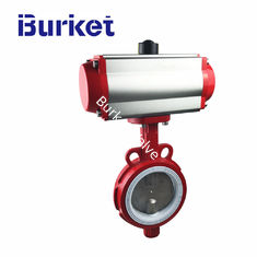 China PN16  4'' Pneumatic  Di Ci EPDM PTFE Strong Acid Ductile Iron Lever Opreated Wafer Lug Butterfly Valve supplier