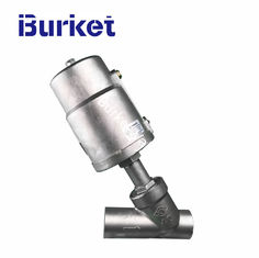 China PN16 Stainless Steel Pneumatic Thread Ends Y-type Angle Seat Valve With Stainless Steel Actuator for dyeing machine supplier