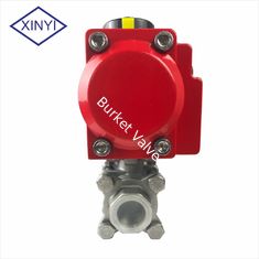 China Thread type stainless steel motorized pneumatic Three-sheet ball valves with actuator supplier