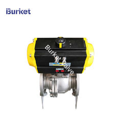China XinYi 8in pn16 250bl Corrosion and high temperature resistance pneumatic flange ball valve pneumatic control valve supplier