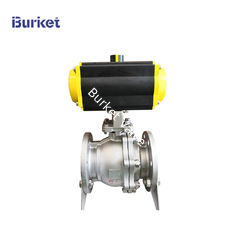 China 3/4&quot;-8&quot; Pn16 2 Way Stainless Steel PTFE Flanged Connection Pneumatic Actuated Ball Valve supplier