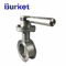 2in PN16 Manual Graded locking level handle stainless steel butterfly Metal seal valve for dyeing food drinks pipe line supplier