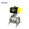 SS304 Double acting Pneumatic Operated Flanged Ball Valve for dyeing machine supplier